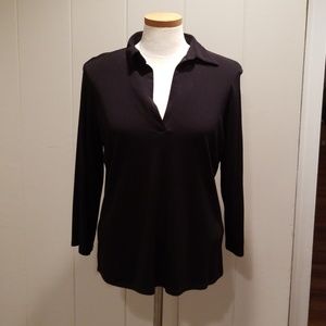 Max Studio 3/4 sleeve black top XL